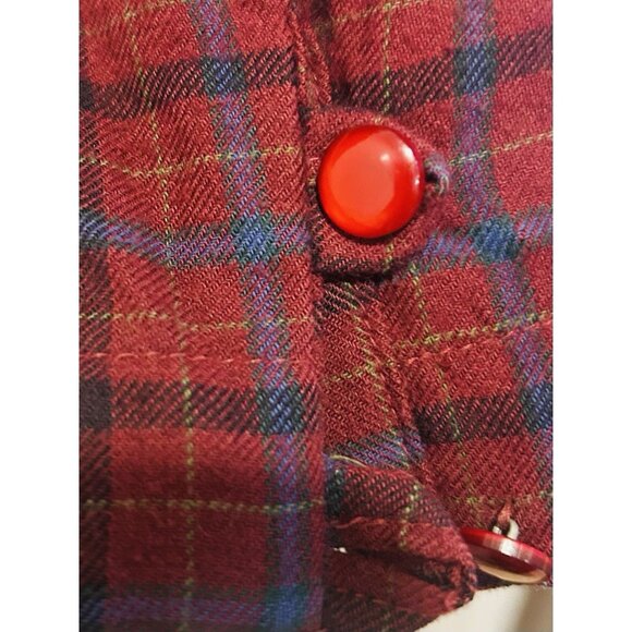 Laura Ashley Dress Womens Small Red Plaid Belted Vintage Prairie Cottagecore - Picture 5 of 13
